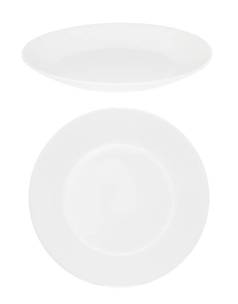 istock White plate flat on a transparent background. Top and front view 2151146763
