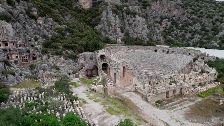 Aerial view of Myra Ancient City in Demre district of Antalya, Turkey