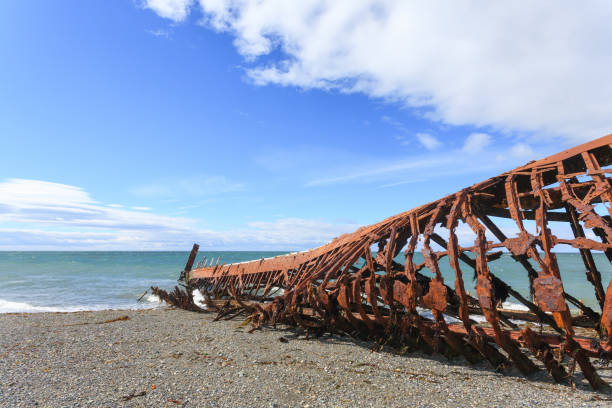 istock Wreckages on San Gregorio beach, Chile historic site 2151149115