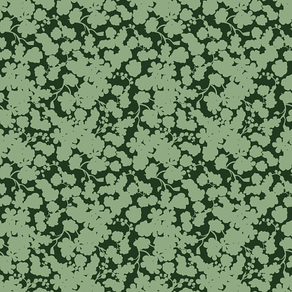 Green flowers seamless pattern.