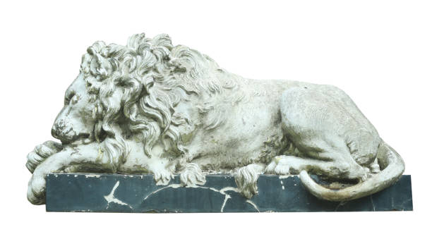 This si an old sculpture of lion.