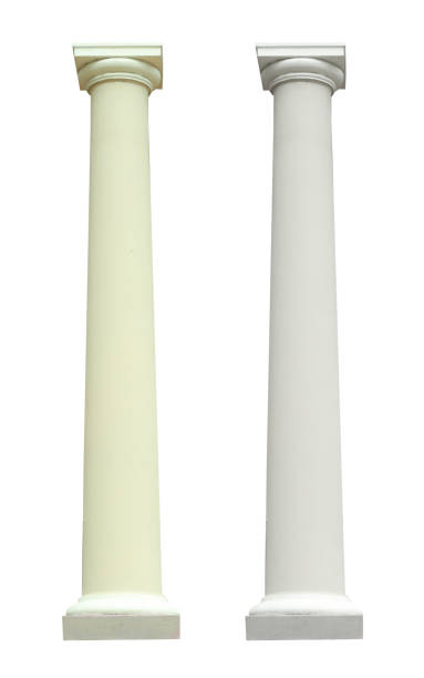 istock Pillar columns two colors isolated on white background. Old architecture details concept. 2151163892