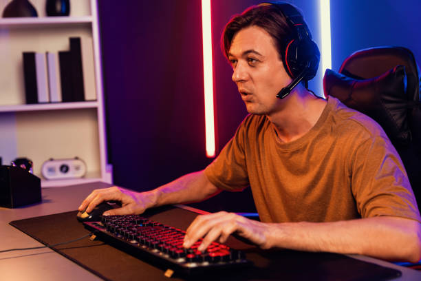 istock Host channel of smart streamer playing online game to be winner. Pecuniary. 2151167212
