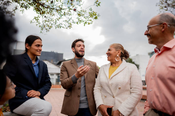 istock Coworkers talking in the city 2151168072