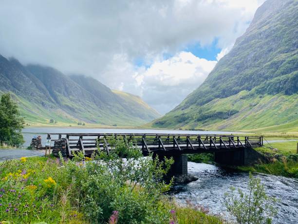istock A bridge over a river in Higland, Scotland, from a different angle and a magnificent view in the background 2151169264