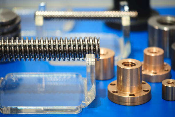 Various metal products as industrial background