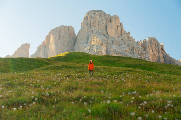 istock Determinted woman hiking in Dolomites mountains in summer 2151183905