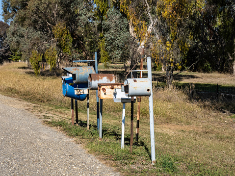 Australian rural road postal mail boxes