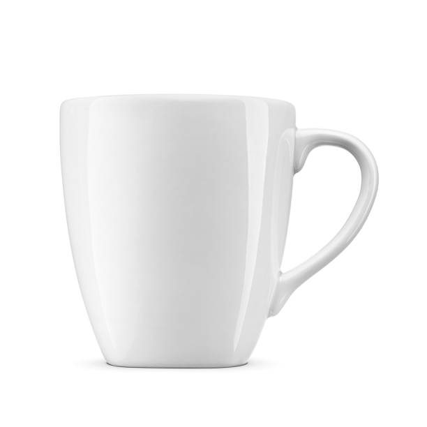 istock White mug with space for logo isolated on white with clipping path. 2151191753