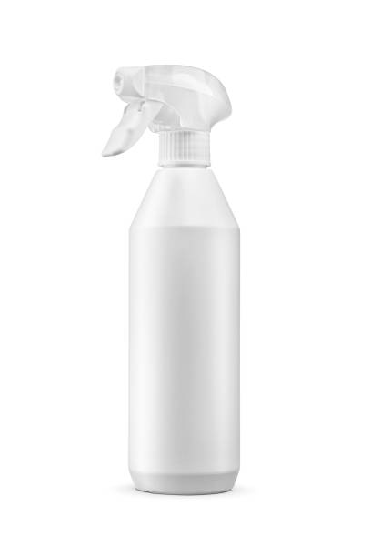 Blank plastic trigger sprayer detergent bottle isolated on white. Clipping path included.