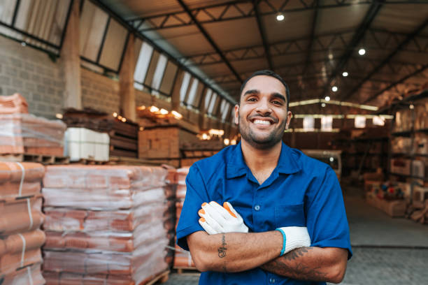 istock Portrait of a construction material warehouse worker 2151192299