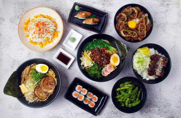 istock Freshly made assorted Japanese food 2151199713