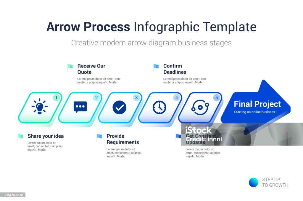 Vector Arrow Process Arrow Process Infographic Template Stock Illustration - Download Image ...