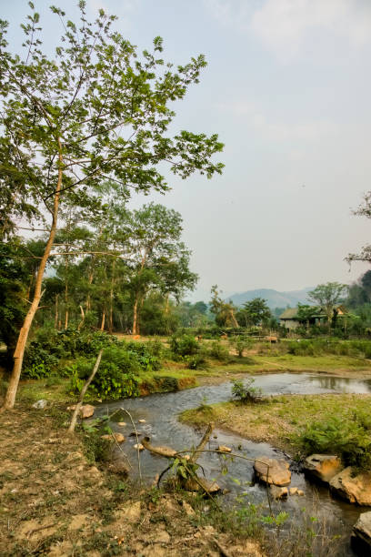 istock river flowing towards Nong khiaw 2151206006