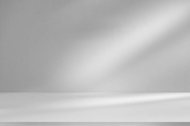 istock Wall interior background, studio and backdrops show products.with shadow from window color white . background for text insertion and presentation product 2151208664