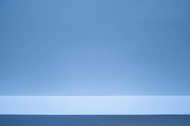 istock Wall interior background, studio, and backdrops show products. with shadow from window color white and blue light. background for text insertion and presentation of product 2151208679