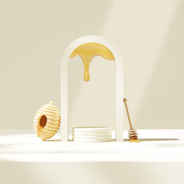 istock Honeycomb background product podium display 3d stand 2151209228