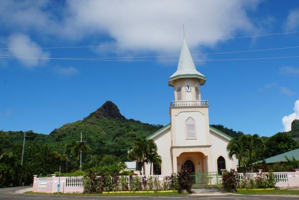 istock Eglise de Fa’anui church in Bora Bora Island 2151209309