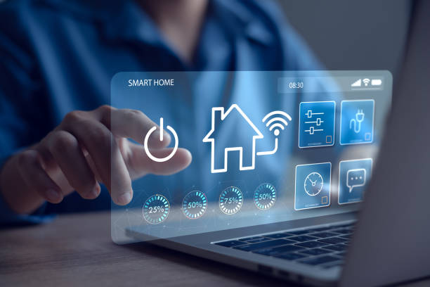 istock Smart home dashboard to control home appliances Assistant technology for smart devices smart home concept 2151212254