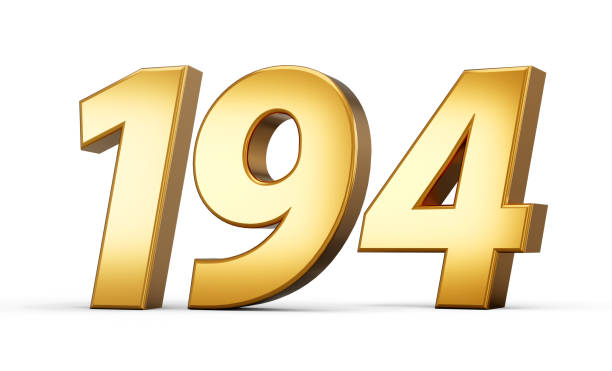 istock 3d number 194 one hundred ninety four Gold text isolated on white background with reflection 3d illustration 2151221269
