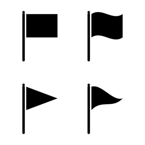 Flag Icon Set Vector Design. Scalable to any size. Vector illustration file. flagpole stock illustrations