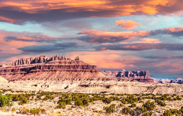 Eroded rocks in Arizona and blue sky