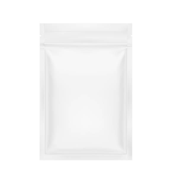 istock Resealable mylar bag mockup with zip lock and tear notch. 2151225694