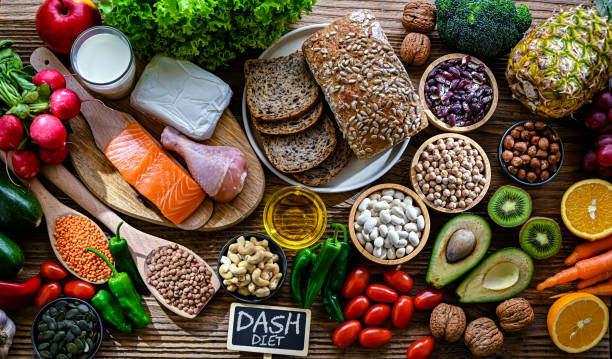 istock Food products representing the DASH diet 2151229228