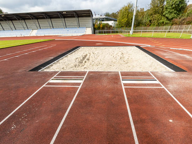 istock Approach to the long jump pit 2151235437