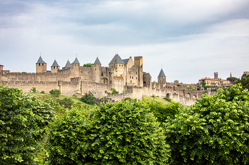 The chateau comtal in the medieval city of Carcassonne in France.