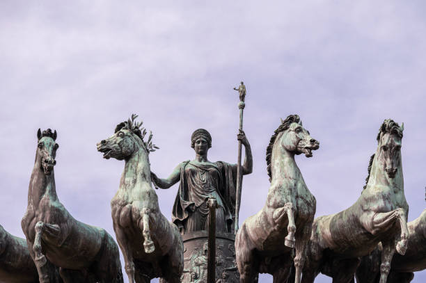 Statue of King Jose 1st created by Joaquim Machado de Castro in 1775 which stands at the centre of the Praca do Commercio, Lisbon