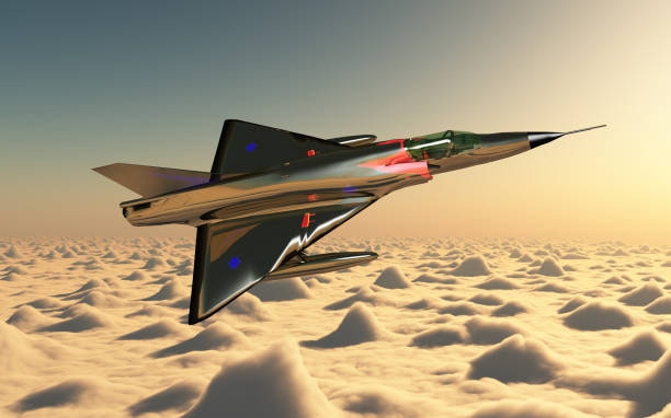 istock French fighter plane from the 1960s over the clouds 2151241723
