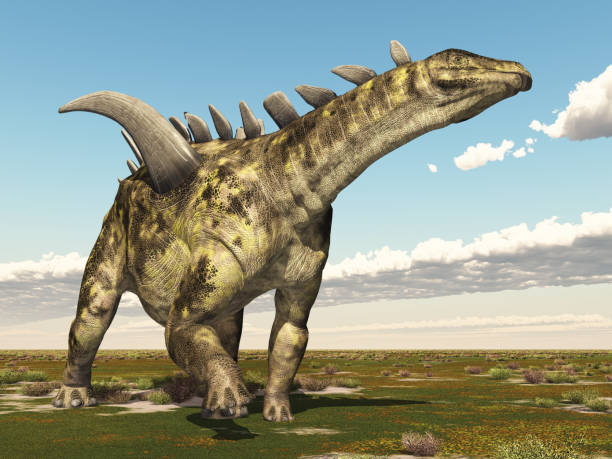 istock Dinosaur Gigantspinosaurus in a landscape 2151242012