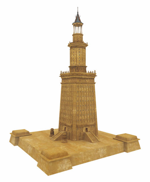 istock Lighthouse of Alexandria isolated on white background 2151242225