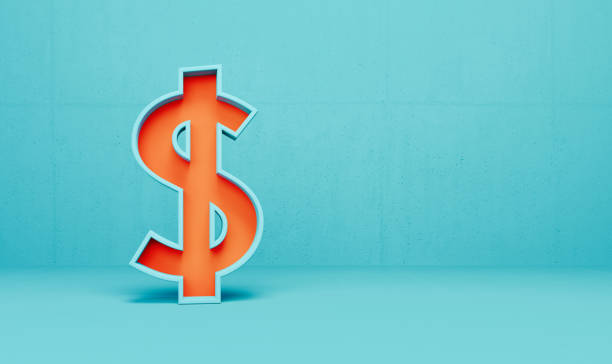 istock Coral Colored Dollar Sign Before Blue Background 2151246407