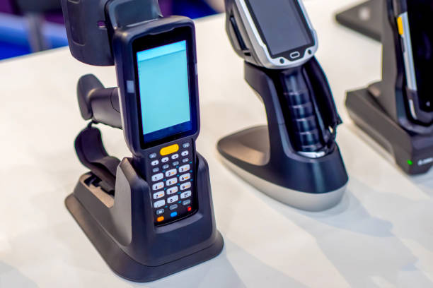 istock Devices for scanning bar codes. Automation of production. QR barcode scanner 2151247138