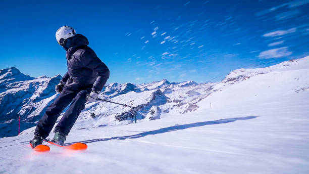 Aerial shots from lifts at the ski resort of lenzerheide in the swiss alps