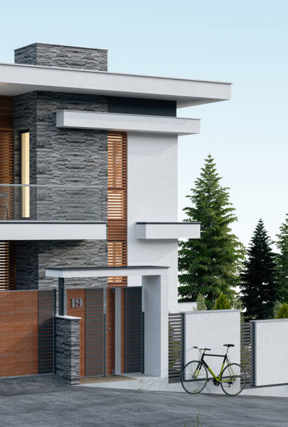 istock Modern Luxurious Villa with garden. 2151252641