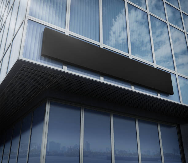 istock Outdoor Signage Facade Wall Mockup for Logo. 3D Rendering 2151253751