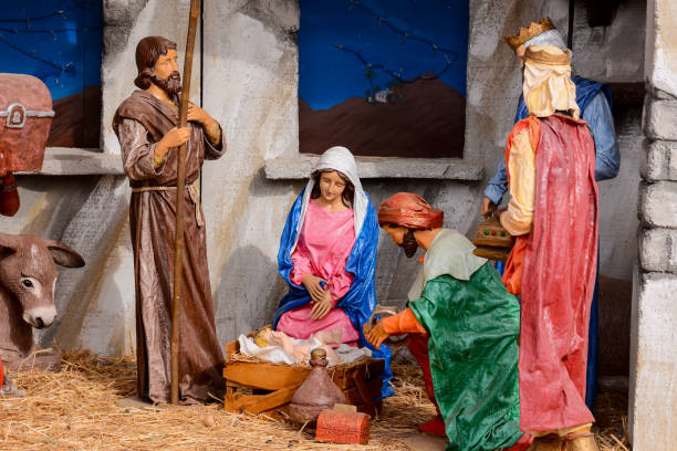 istock Christmas nativity scene crib 2151263500