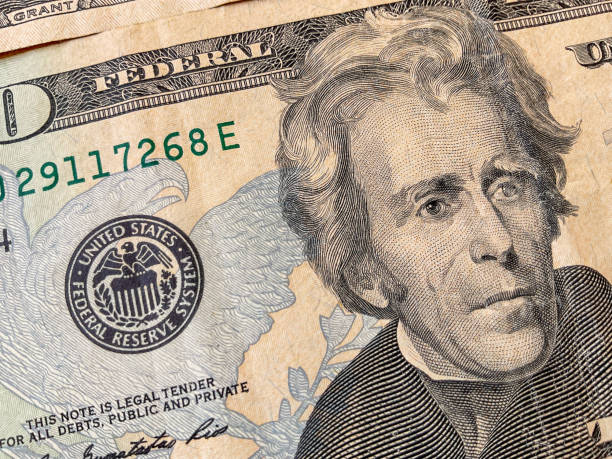 istock Dollar banknotes, closeup. USA paper currency. 2151263585