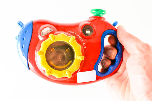 Close-up of toy camera Object on a White Background