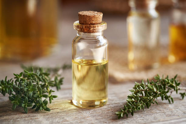 istock A bottle of thyme essential oil 2151265674