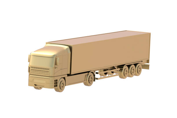 istock Golden truck isolated on white background. 3d render 2151271125