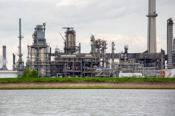 istock Port of Antwerp - large refinery 2151272681