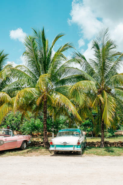 Classic vintage car on the street in town of Moron, Cuba