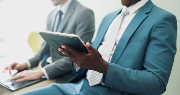 istock Conference, technology and business people in row with laptop and tablet for decision making at tradeshow. Finance professional, typing and problem solving on internet and seminar on b2b investment 2151281589