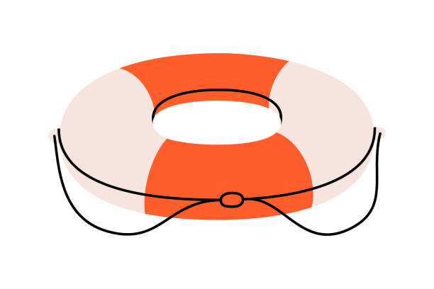 hình minh họa phẳng lifebuoy - phao thiết bị an toàn hàng hải bức ảnh hình minh họa sẵn có