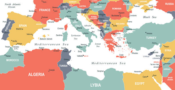 Sea Region Map Vector Colored Map Of Sea Sea Region Map Vector Colored Map Of Sea Region 