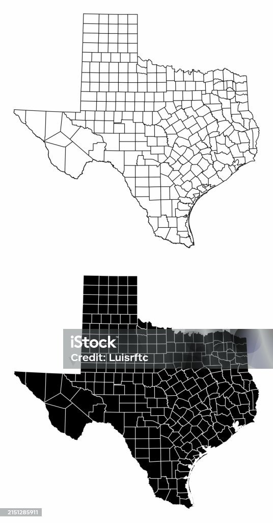 Colorless Texas Map Texas State Administrative Maps Stock Illustration - Download Image Now ...